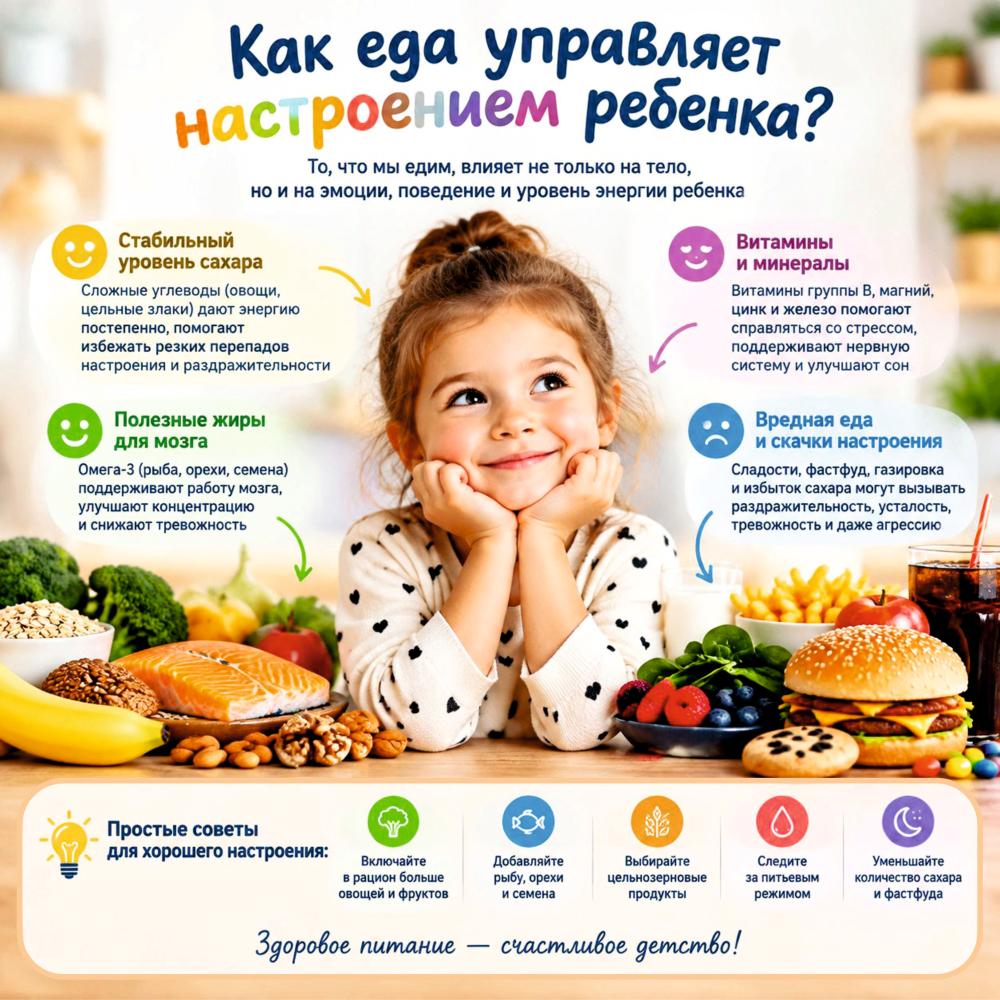 Какая еда "портит" настроение ребенка?